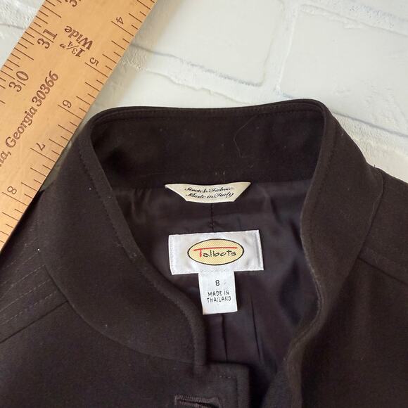 Talbots Women's Brown Wool Military Style Italy Lightweight Jacket sz 8 - Picture 8 of 8